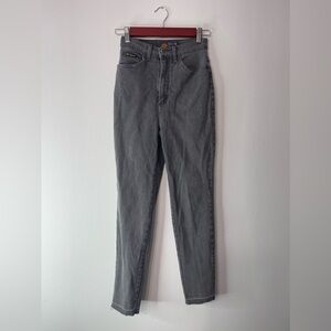 Route 66: High Waisted Gray/Ash Black Cropped Jeans | Size 24